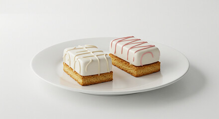 Artfully Styled Petit Fours with Decorative Icing