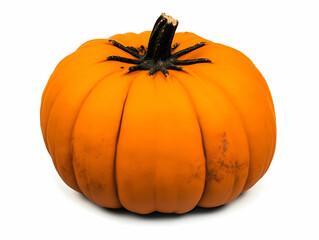 Photo A Vibrant Orange Pumpkin Isolated on a White Background Close Up View