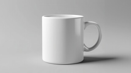 Fototapeta premium Ceramic Mug Cup For Coffee Tea White Blank 3D rendering Mockup.