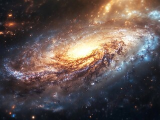 galaxy transforming after a merger, framing the disarray of disrupted spiral arms, dying stars, and forming nebulae