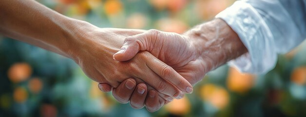 Carer Holding Elderly Hand in Hospice Care Kindness and Support for Seniors