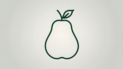 A green pear with a leaf