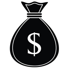 Money Bag Silhouette Vector