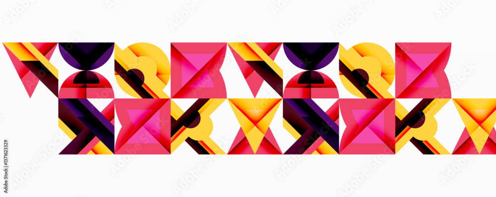 Poster circles squares lines abstract background