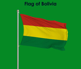 Flag Of Bolivia, Bolivia flag, National flag of Bolivia. Pole flag of Bolivia.