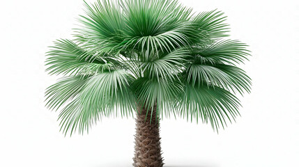 Naklejka premium Realistic 3D Render of a Single Palm Tree Isolated on White