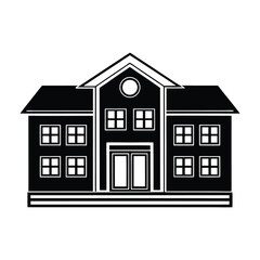 School building silhouette vector
