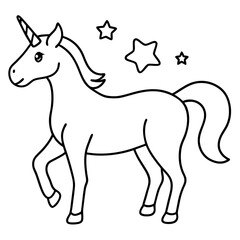 Magical fun unicorn line art coloring page spark