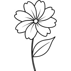 Cute flower coloring pages cosmos flower line drawing