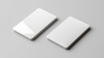 Plastic Credit Cards / Gift Cards 3D Rendered White Blank Mockup.