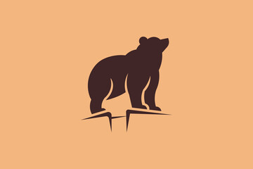 Bear logo vector simple and minimal