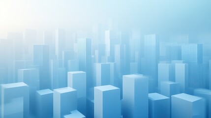 Fototapeta premium Abstract Cityscape: A Misty Metropolis in Light Blue Hues