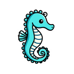Fototapeta premium Vector illustration of a seahorse with a vibrant and playful design.