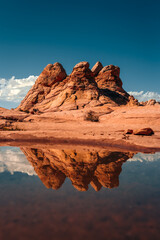 sunset in the mountains on a car mirror