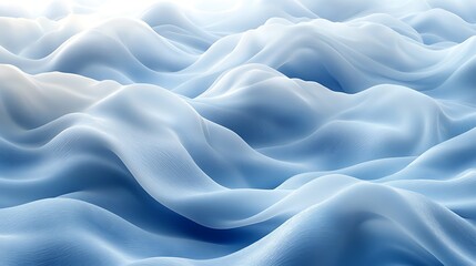 Obraz premium A serene silky background in icy blue and white, with gentle waves and a frosted glass effect,