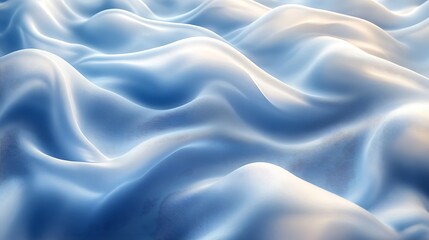 Naklejka premium A serene silky background in icy blue and white, with gentle waves and a frosted glass effect,