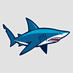 Obraz premium Professional shark logo design with aggressive stance and sharp teeth 
