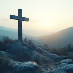 cross in the mountains