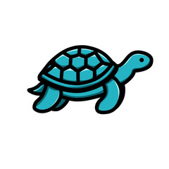 Vector illustration of a turtle with a simple and colorful design.