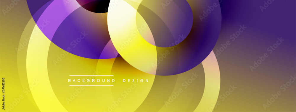 Aufkleber Abstract composition with layered circular elements, blending gradients and soft transitions, creating a sense of depth, motion, and visual harmony