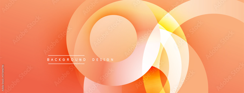 Poster Layered circular shapes in vivid colors form a gradient-rich abstract design with smooth transitions, depth effects, and a modern, futuristic aesthetic