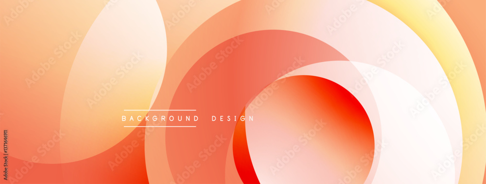 Poster Layered circular shapes in vivid colors form a gradient-rich abstract design with smooth transitions, depth effects, and a modern, futuristic aesthetic