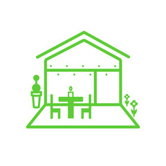 Modern Patio icon. Isolated on white background.