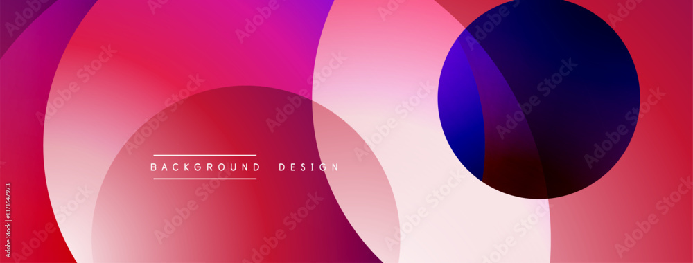 Poster Layered circular shapes in vivid colors form a gradient-rich abstract design with smooth transitions, depth effects, and a modern, futuristic aesthetic