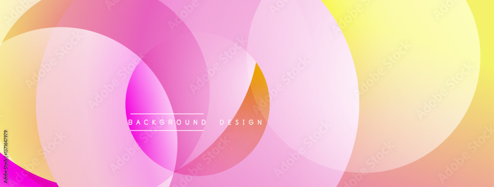 Fototapete Abstract composition with layered circular elements, blending gradients and soft transitions, creating a sense of depth, motion, and visual harmony