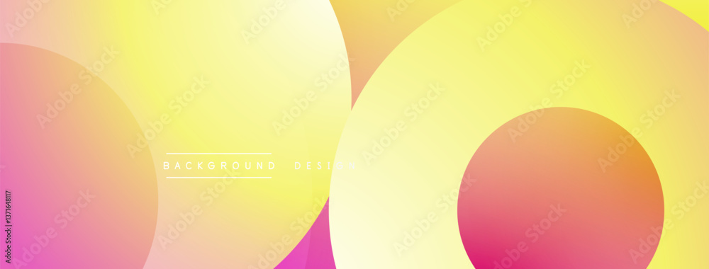 Poster Abstract composition with layered circular elements, blending gradients and soft transitions, creating a sense of depth, motion, and visual harmony