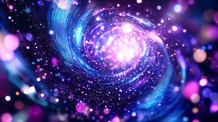 Fototapeta premium mesmerizing abstract background featuring glowing blue and purple swirls, creating cosmic feel with sparkling stars and vibrant colors