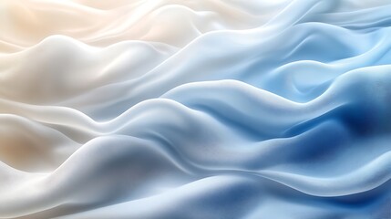 Obraz premium A serene silky background in icy blue and white, with gentle waves and a frosted glass effect,