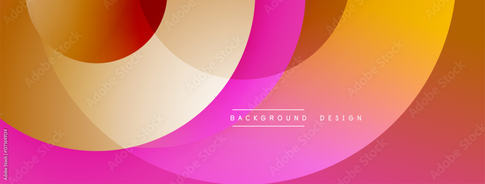 Leinwandbilder Layered circular shapes in vivid colors form a gradient-rich abstract design with smooth transitions, depth effects, and a modern, futuristic aesthetic