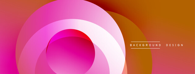 Layered circular shapes in vivid colors form a gradient-rich abstract design with smooth transitions, depth effects, and a modern, futuristic aesthetic