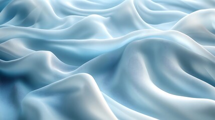 Obraz premium A serene silky background in icy blue and white, with gentle waves and a frosted glass effect,