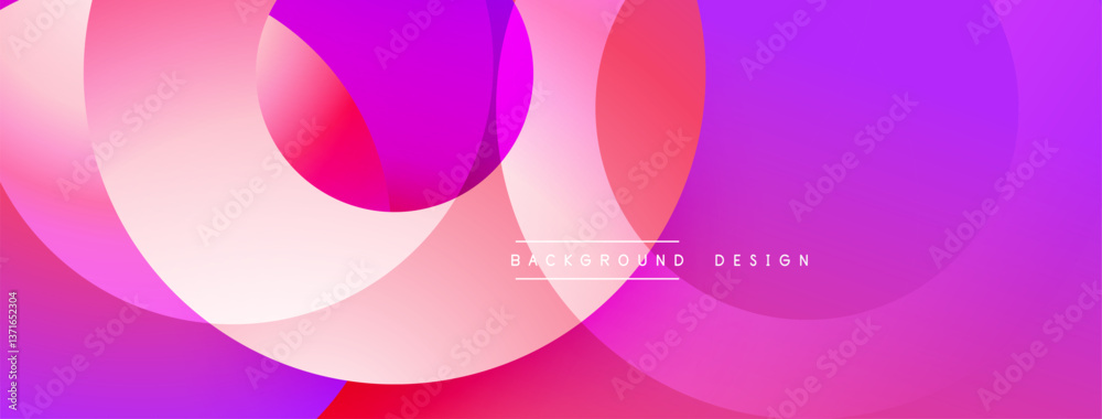 Aufkleber Layered circular shapes in vivid colors form a gradient-rich abstract design with smooth transitions, depth effects, and a modern, futuristic aesthetic