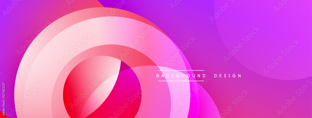 Poster Layered circular shapes in vivid colors form a gradient-rich abstract design with smooth transitions, depth effects, and a modern, futuristic aesthetic