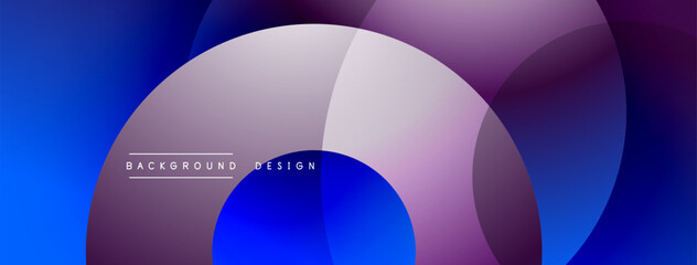 Layered circular shapes in vivid colors form a gradient-rich abstract design with smooth transitions, depth effects, and a modern, futuristic aesthetic
