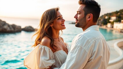 young couple on the beach