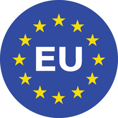 eu european union logo icon with blue circle and yellow stars surrounding 