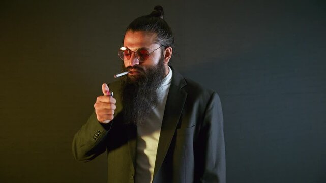 Elegant Contemplation Model Smoke and Style