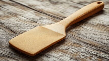 Wooden Spatula on Rustic Wood 