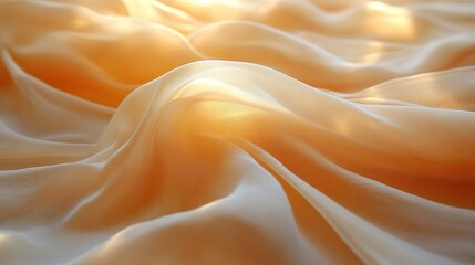 Obraz premium Soft golden fabric draping elegantly creates a mesmerizing interplay of light and shadow, evoking luxury, romance, and timeless beauty for special occasions.
