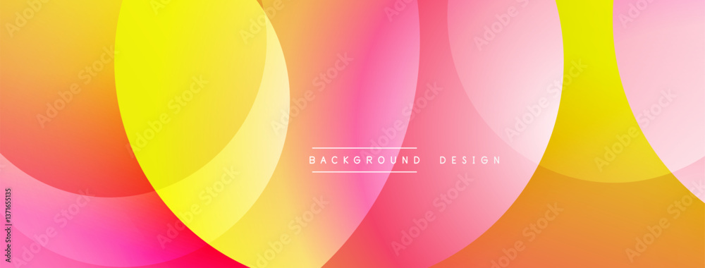 Poster Abstract composition with layered circular elements, blending gradients and soft transitions, creating a sense of depth, motion, and visual harmony