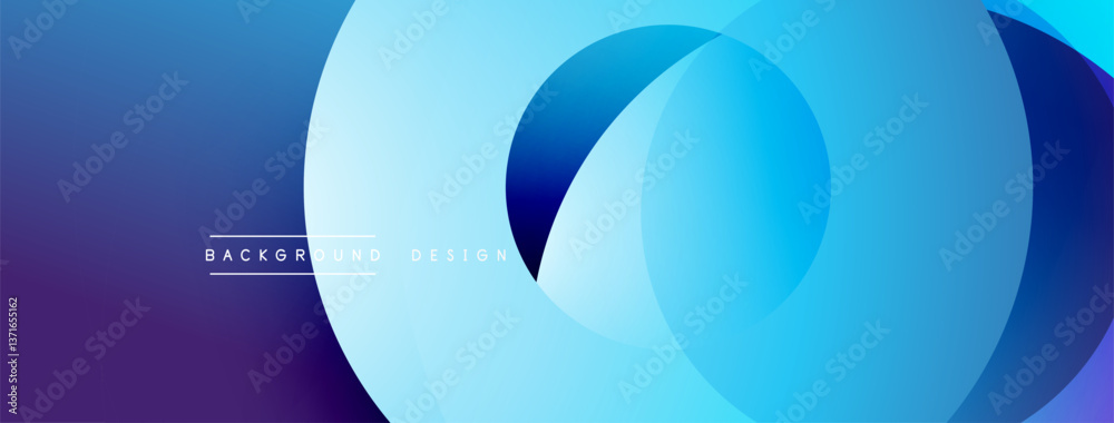Leinwandbilder Layered circular shapes in vivid colors form a gradient-rich abstract design with smooth transitions, depth effects, and a modern, futuristic aesthetic