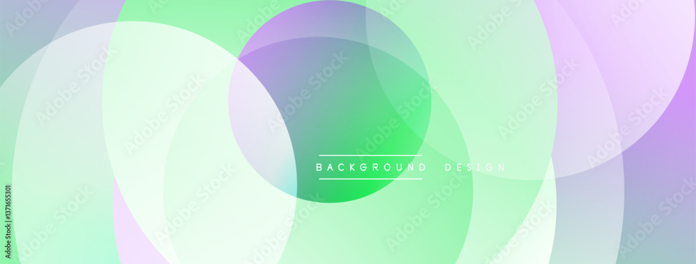 Leinwandbilder Layered circular shapes in vivid colors form a gradient-rich abstract design with smooth transitions, depth effects, and a modern, futuristic aesthetic