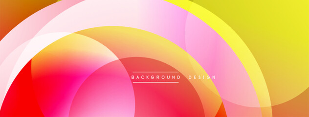 Fototapeta premium Abstract composition with layered circular elements, blending gradients and soft transitions, creating a sense of depth, motion, and visual harmony