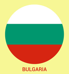Obraz premium Flag Of Bulgaria, Bulgaria flag, National flag of Bulgaria. circle flag of Bulgaria.