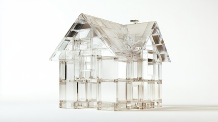 Glass House Model on White 