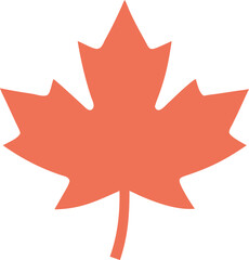 Stylized maple leaf illustration in a warm orange color, perfect for seasonal designs, nature-related themes, and autumn-inspired graphics